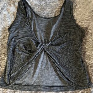 Born Primitive Gray Twist-Back Crop Workout Tank Top L